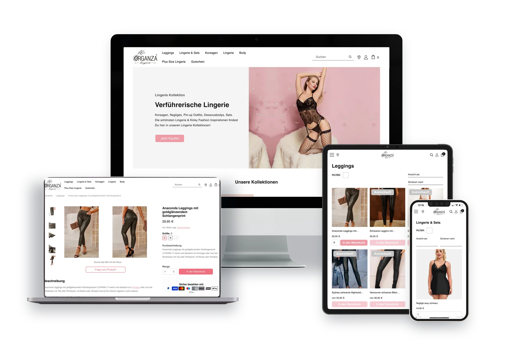 Organza Lingerie auf iMac, MacBook, iPad und iPhone